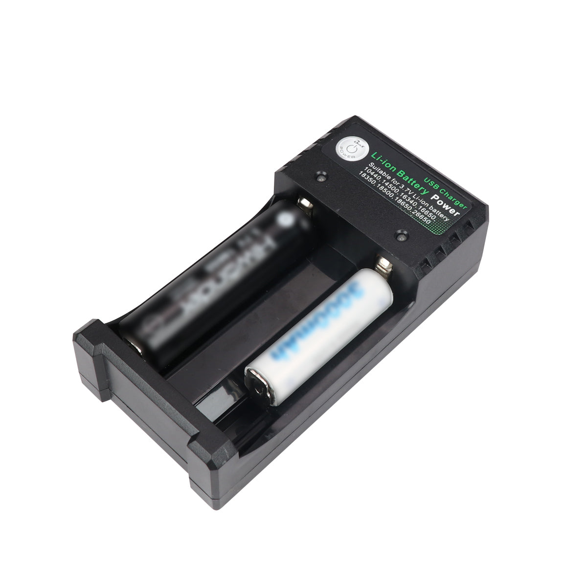 Li-ion Battery Power 2-Slots 18650 Battery Charger with USB Li-ion Battery Power 2-Slots 18650 Battery Charger with USB